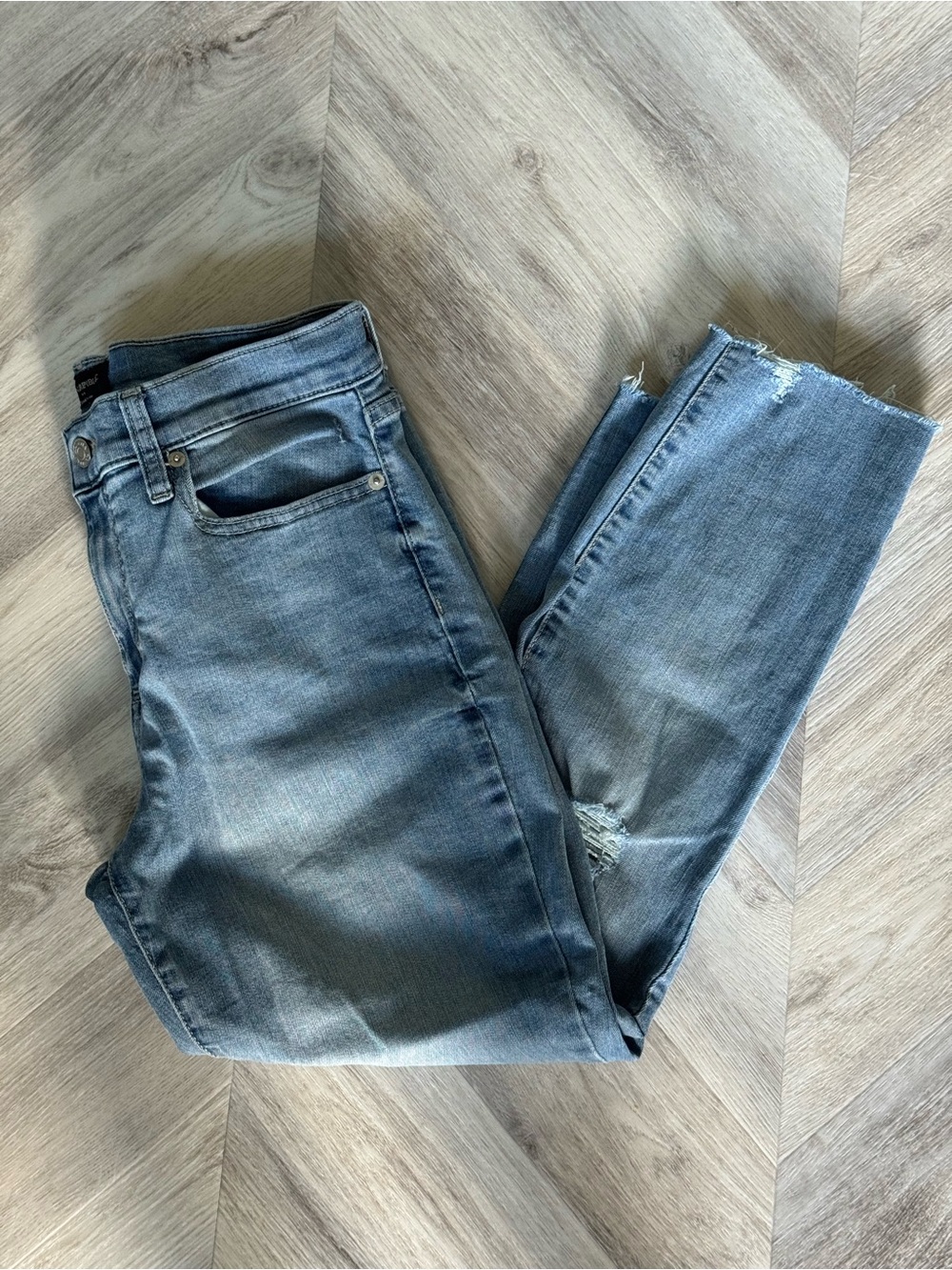 Banana Republic Factory Women Light Blue Distressed Skinny Jeans 28/6 High Rise